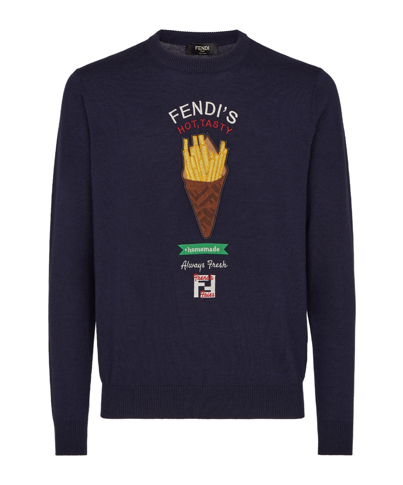 Fendi Round-neck Pullover In Blue