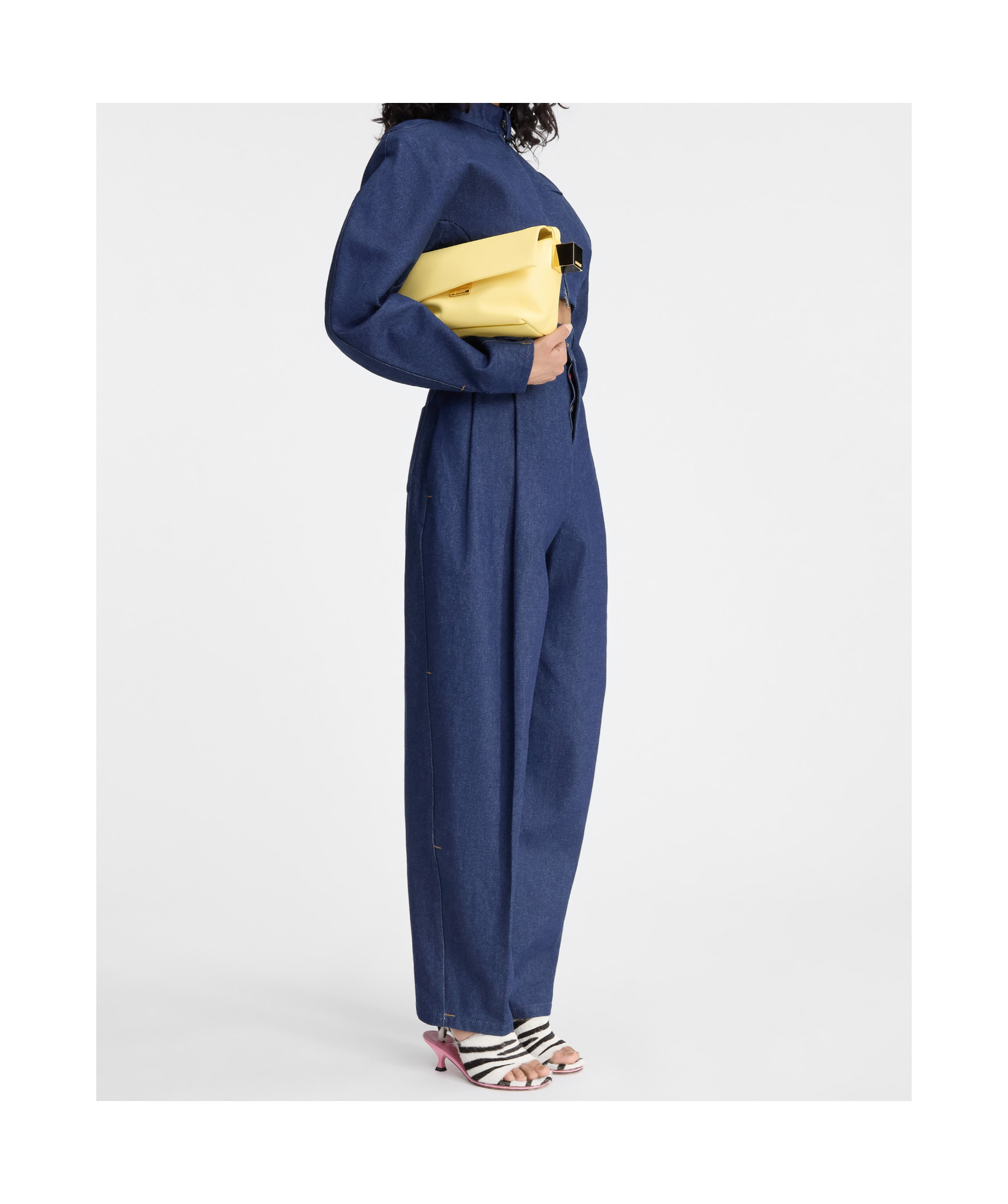 Jacquemus Long-sleeved Denim Coat In Blue