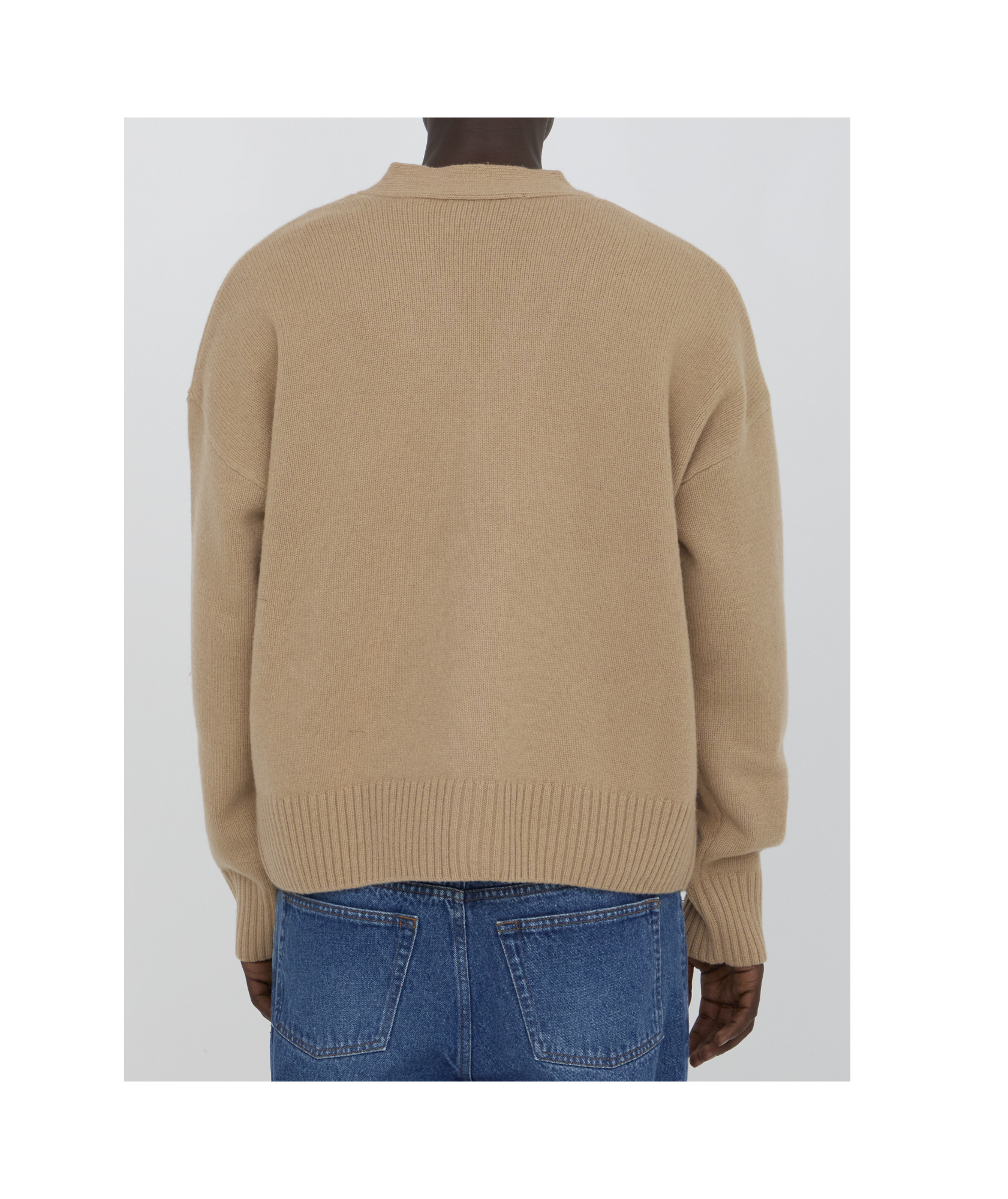 Ami Alexandre Mattiussi Ami Paris Ami De Coeur Buttton-up Cardigan In Nude