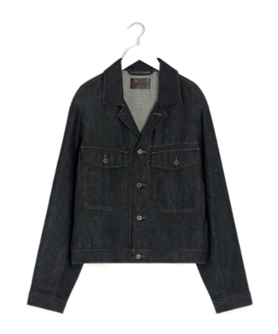 Lemaire Patch-pocket Denim Jacket In Gray