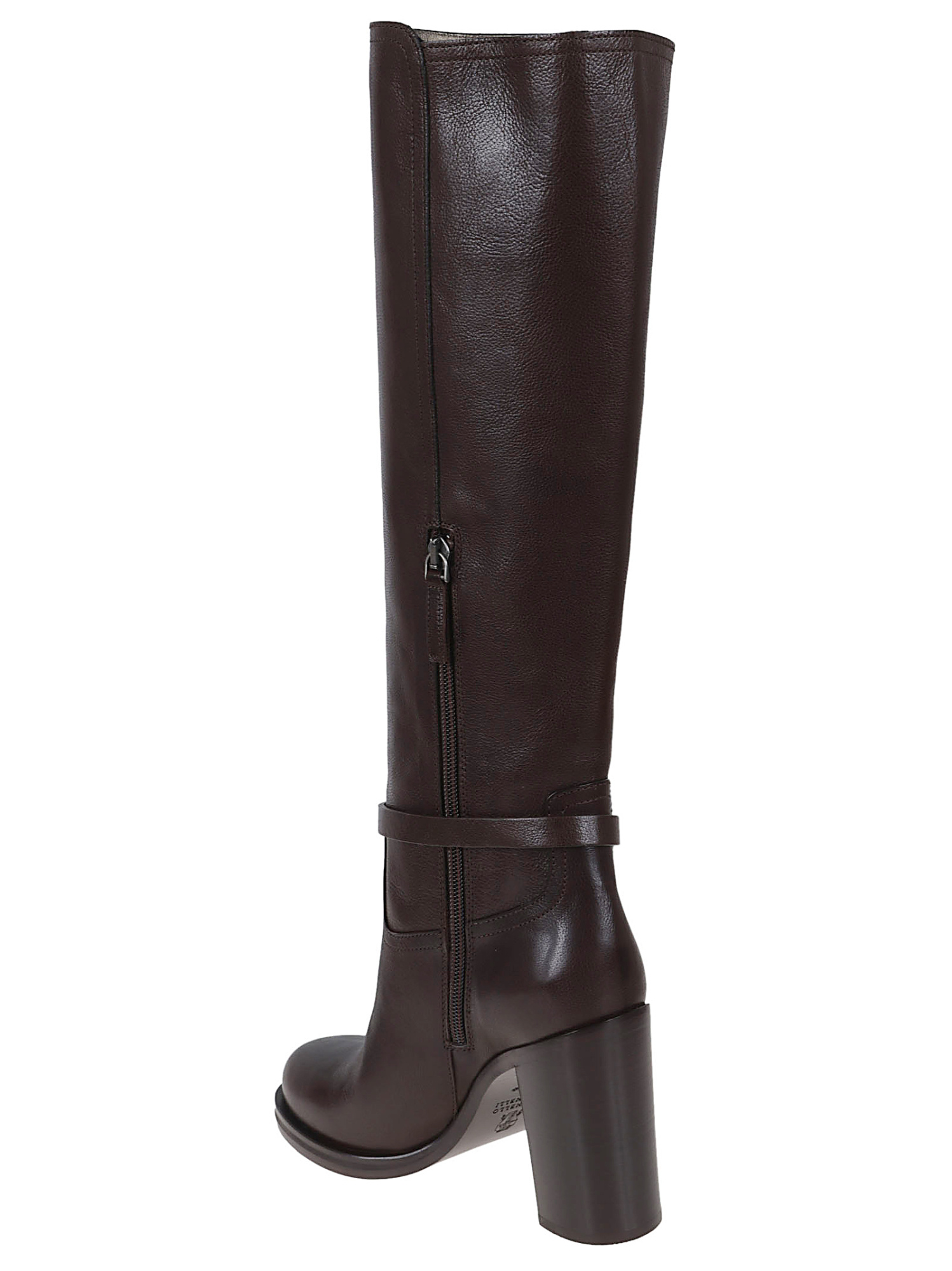 Brunello Cucinelli 100mm Buckle-strap Leather Boots In Brown