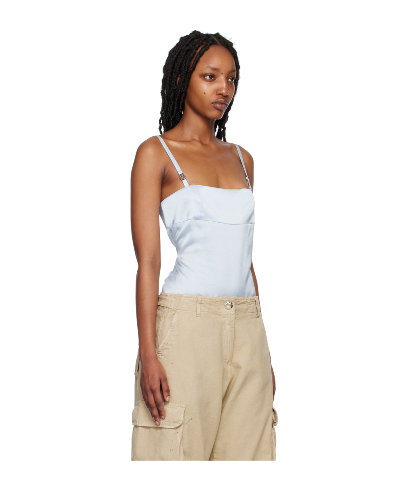 Coperni Thin Shoulder Strap Jumpsuit In Nude