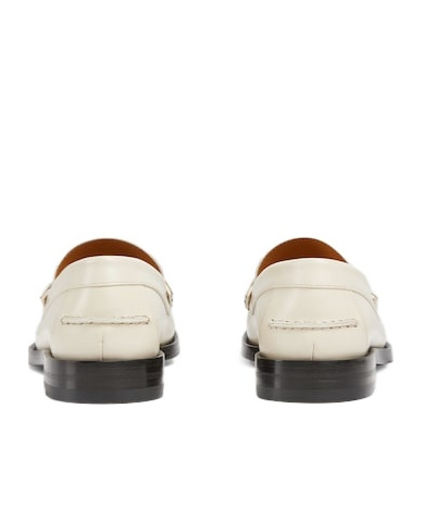 Gucci Double G Leather Loafers In White