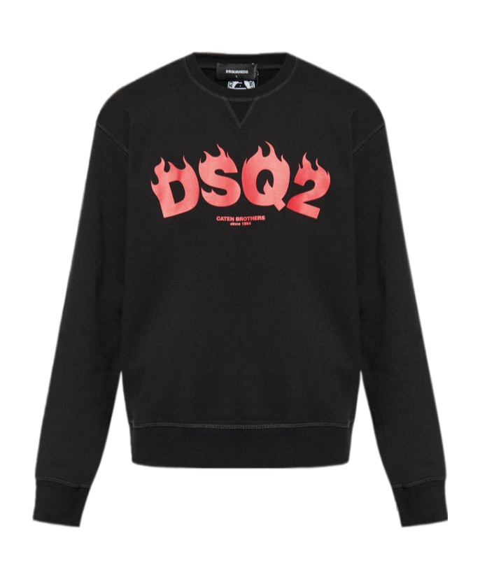 Dsquared2 Man Sweatshirt Black Size L Cotton In Black