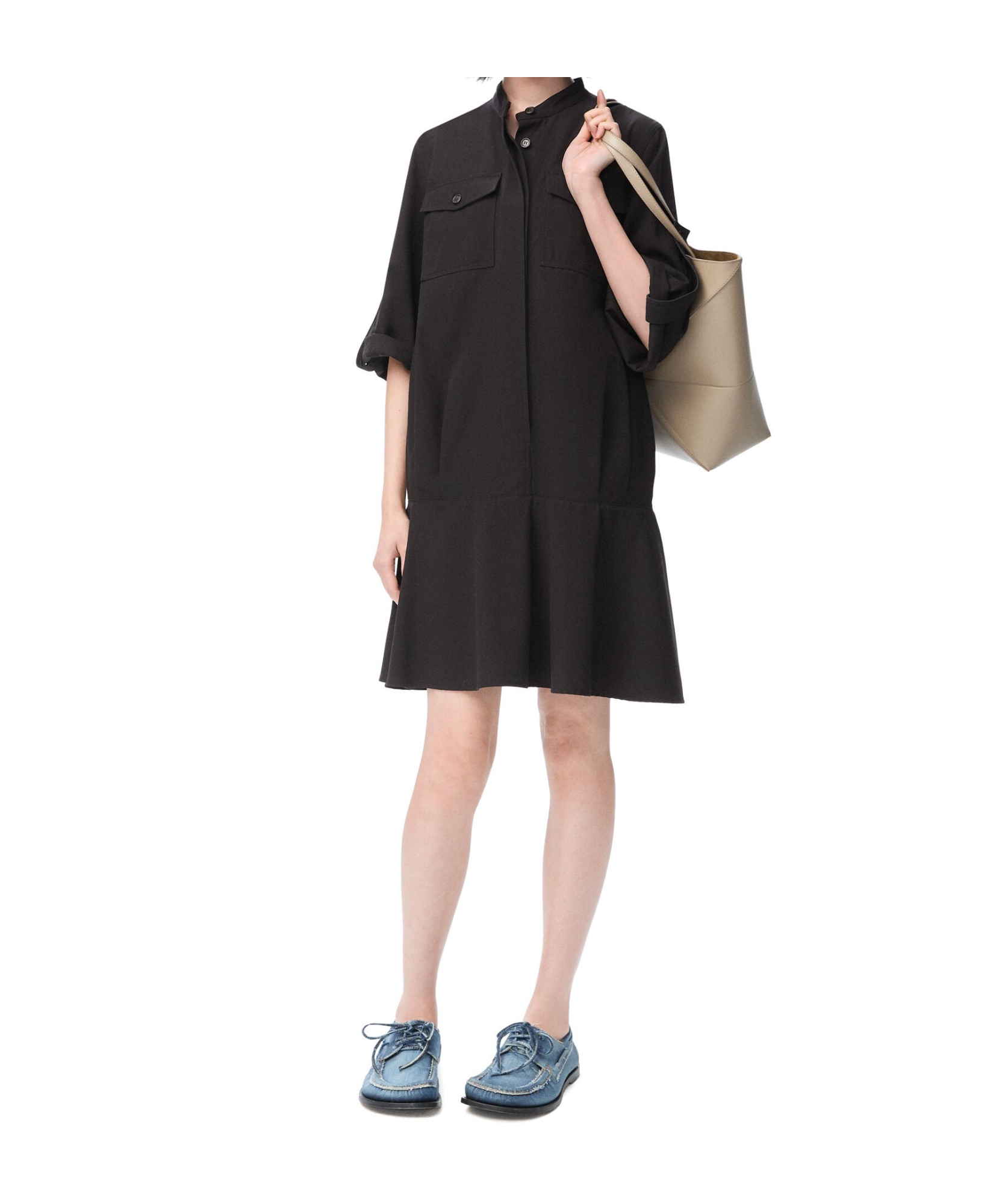 Loewe Round-neck Dress In Black