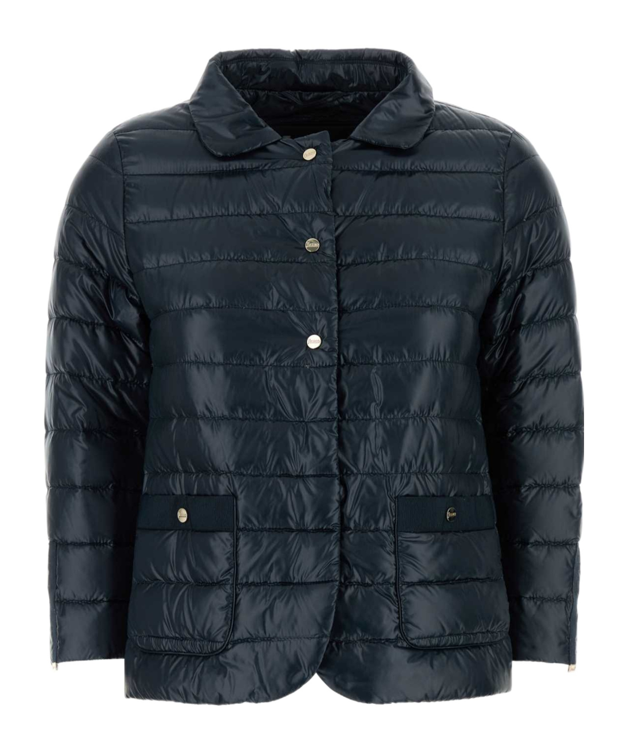 Herno Long-sleeved Quilted Down Jacket In Black