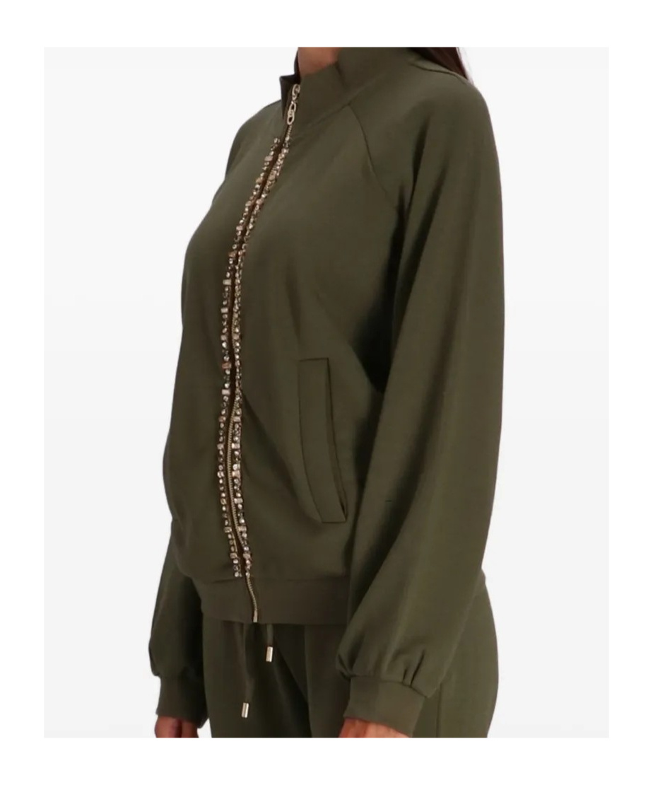 Liu •jo Embellished Zip-front Bomber Jacket In Gold