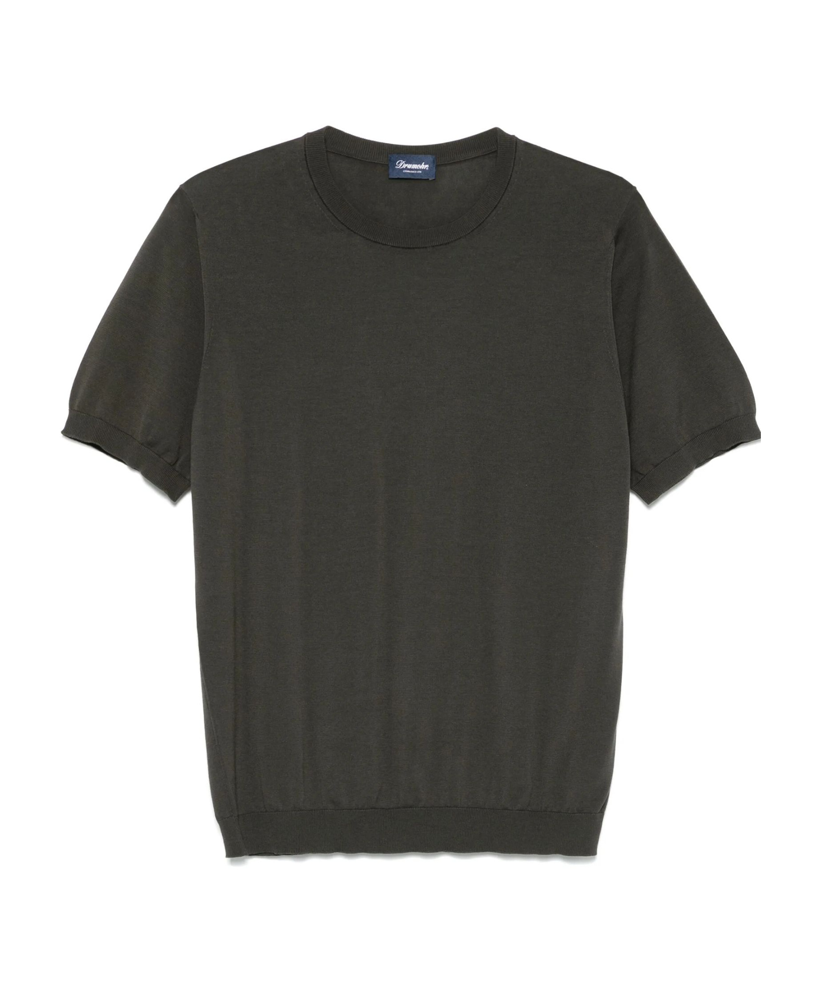 Drumohr Short Sleeve V-neck Polo In Green
