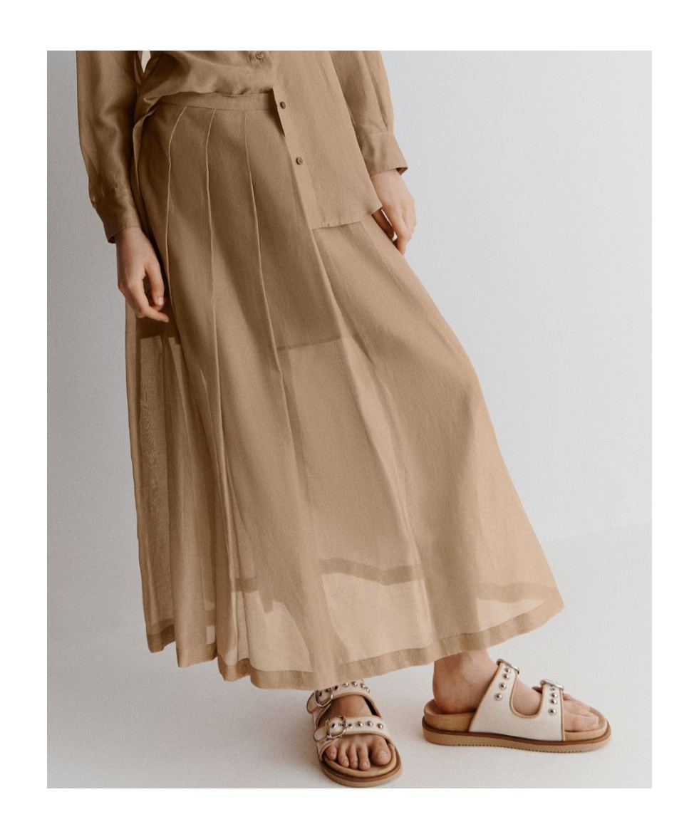 Shop Marella Flared Skirt In Brown