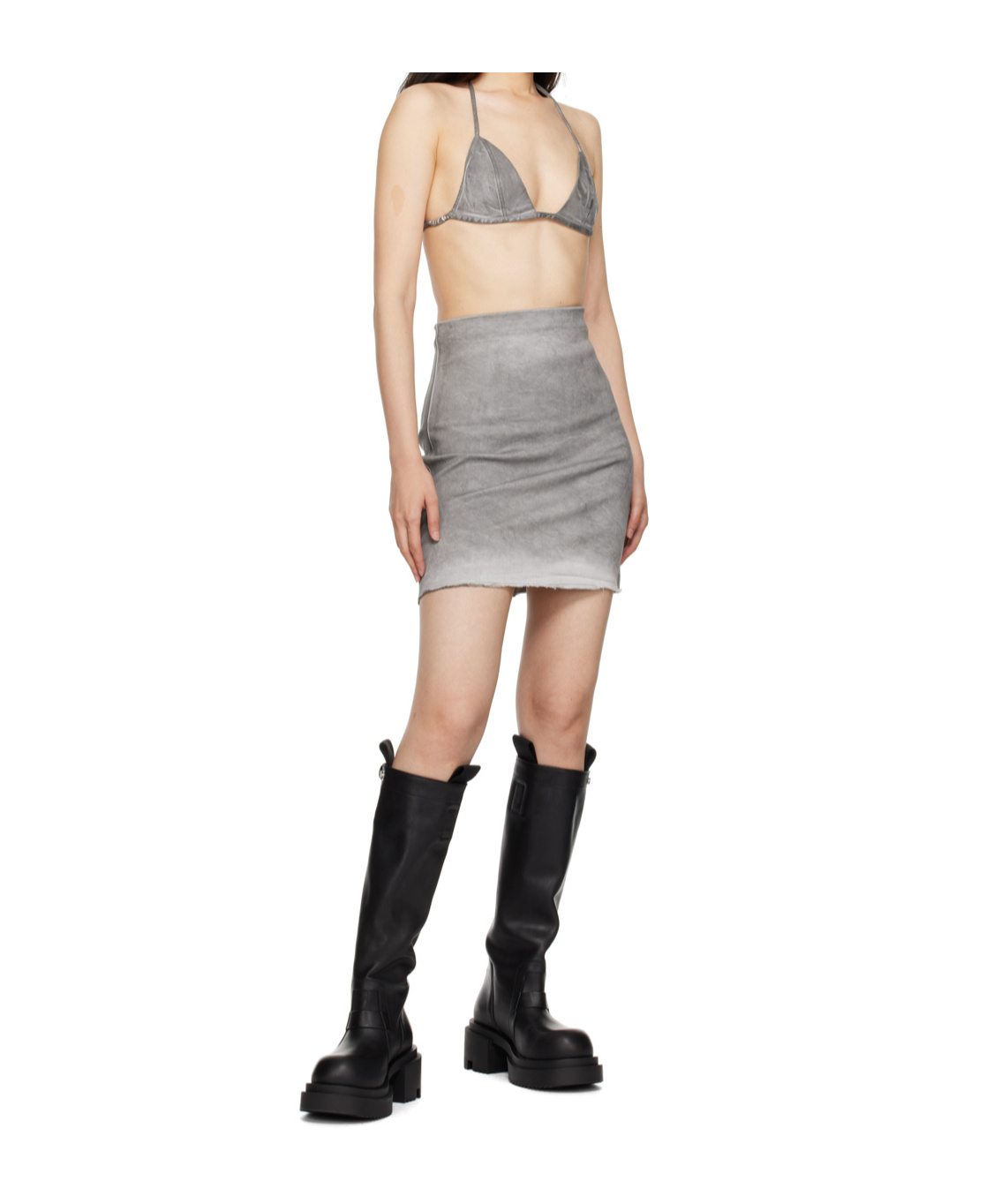 Rick Owens Drkshdw High-waisted Skirt In Gray
