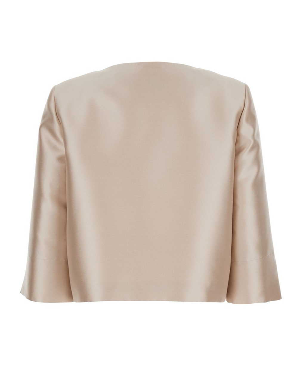 Alberta Ferretti Round Collar Short Jacket In Nude