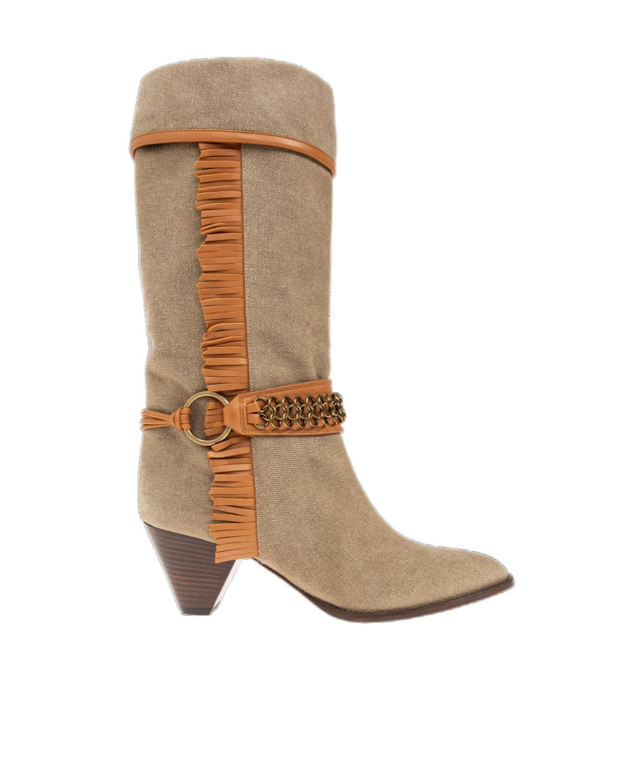 Isabel Marant Fringe-detail Boots In Brown