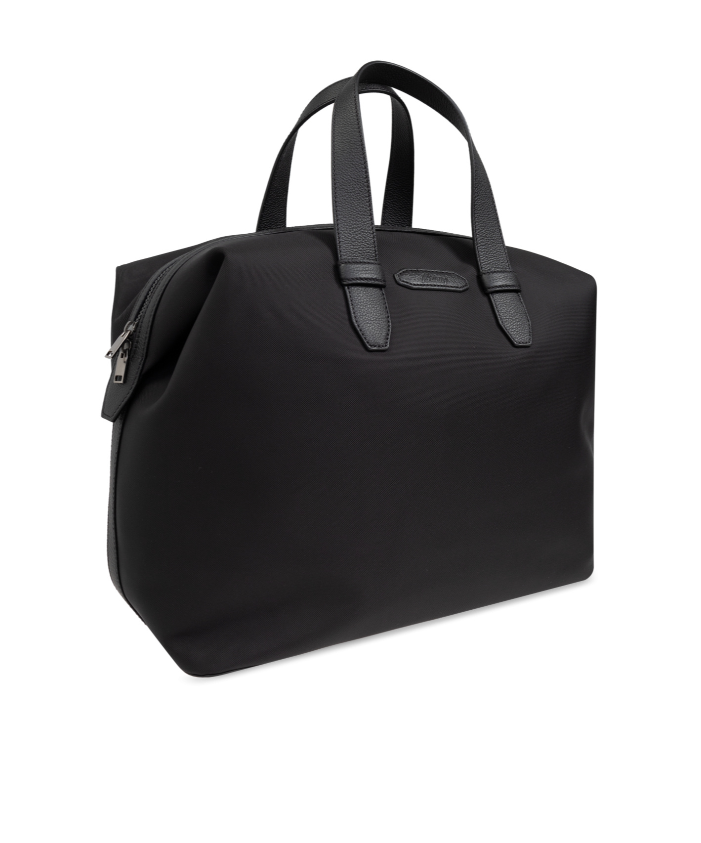 Brioni Holdall With Logo Patch In Black