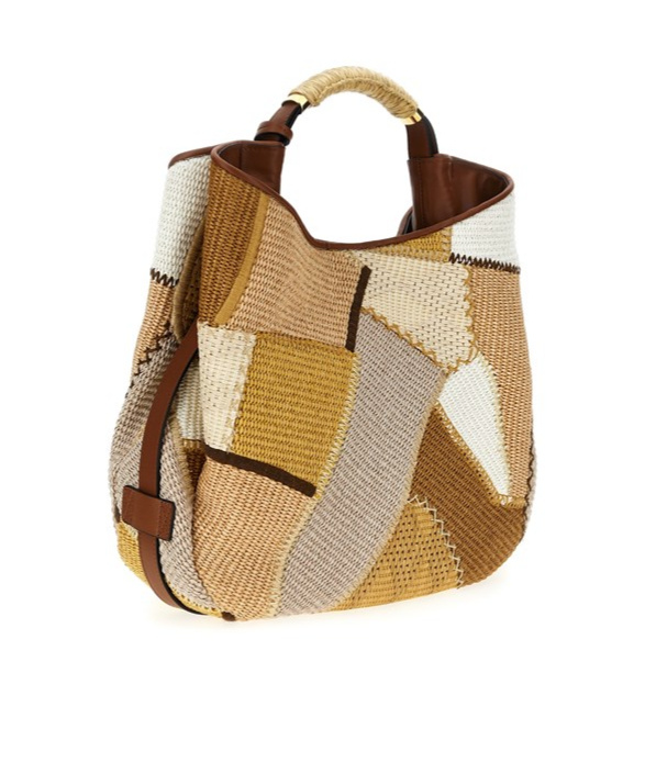 Moschino Handle Me Interwovened Top Handle Bag In Nude
