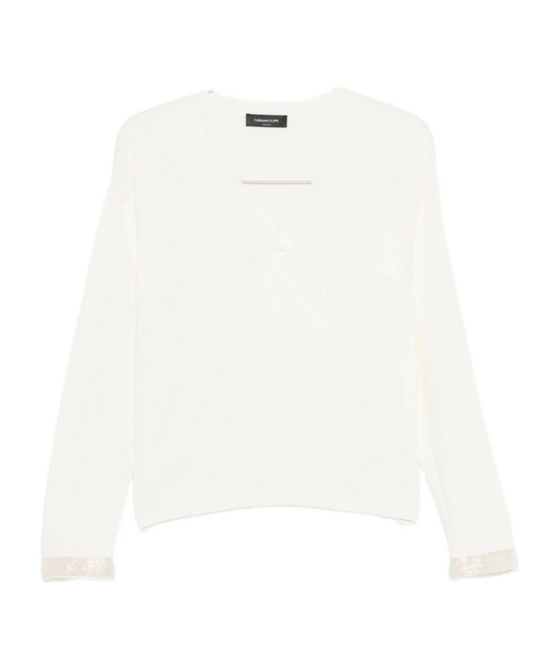 Fabiana Filippi Sequin-embellished Knitwear Sweater In White