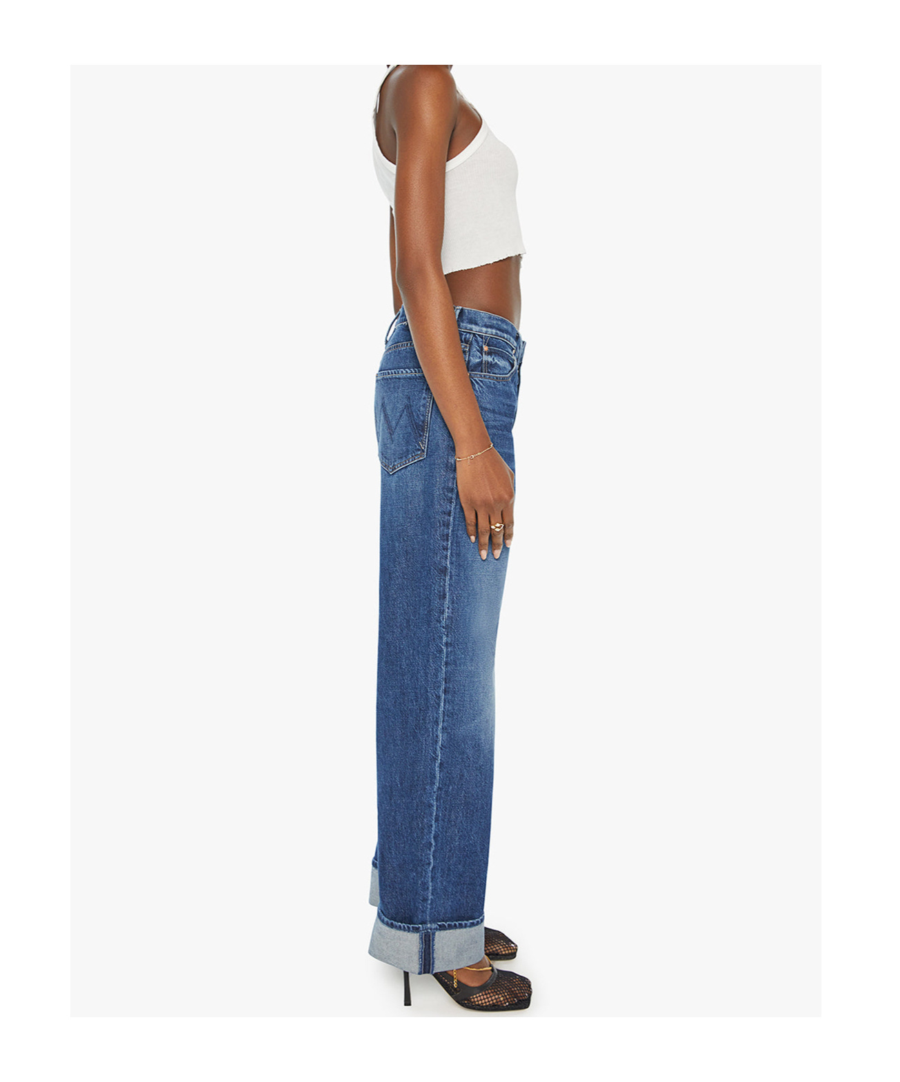 Mother The Tomcat Roller Sneak Jeans In Blue