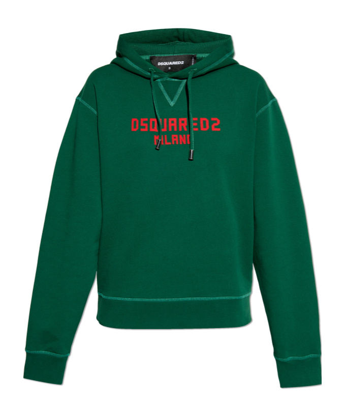 Dsquared2 Printed Hoodie In Green