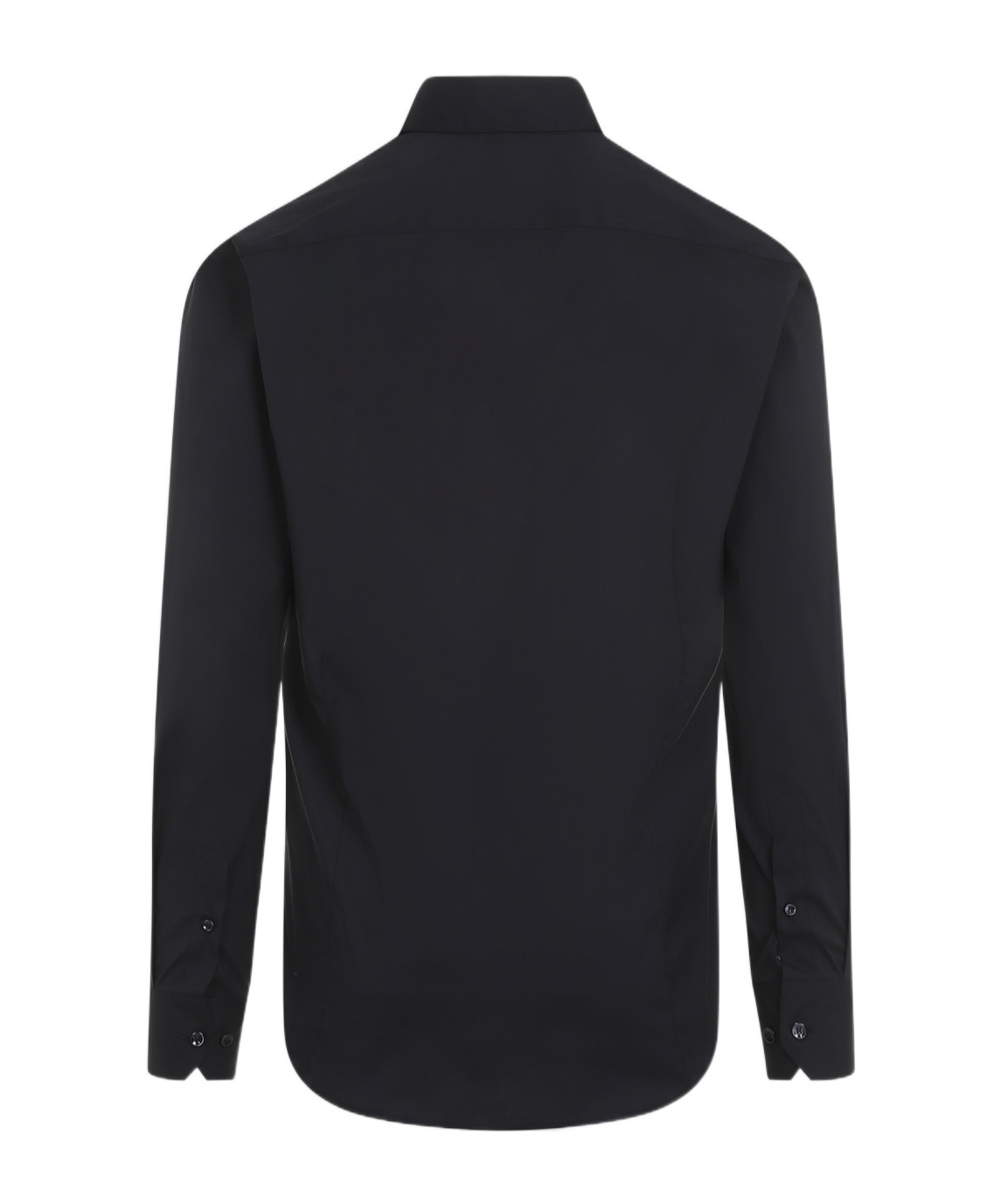 Giorgio Armani Curved Hem Poplin Shirt In Black