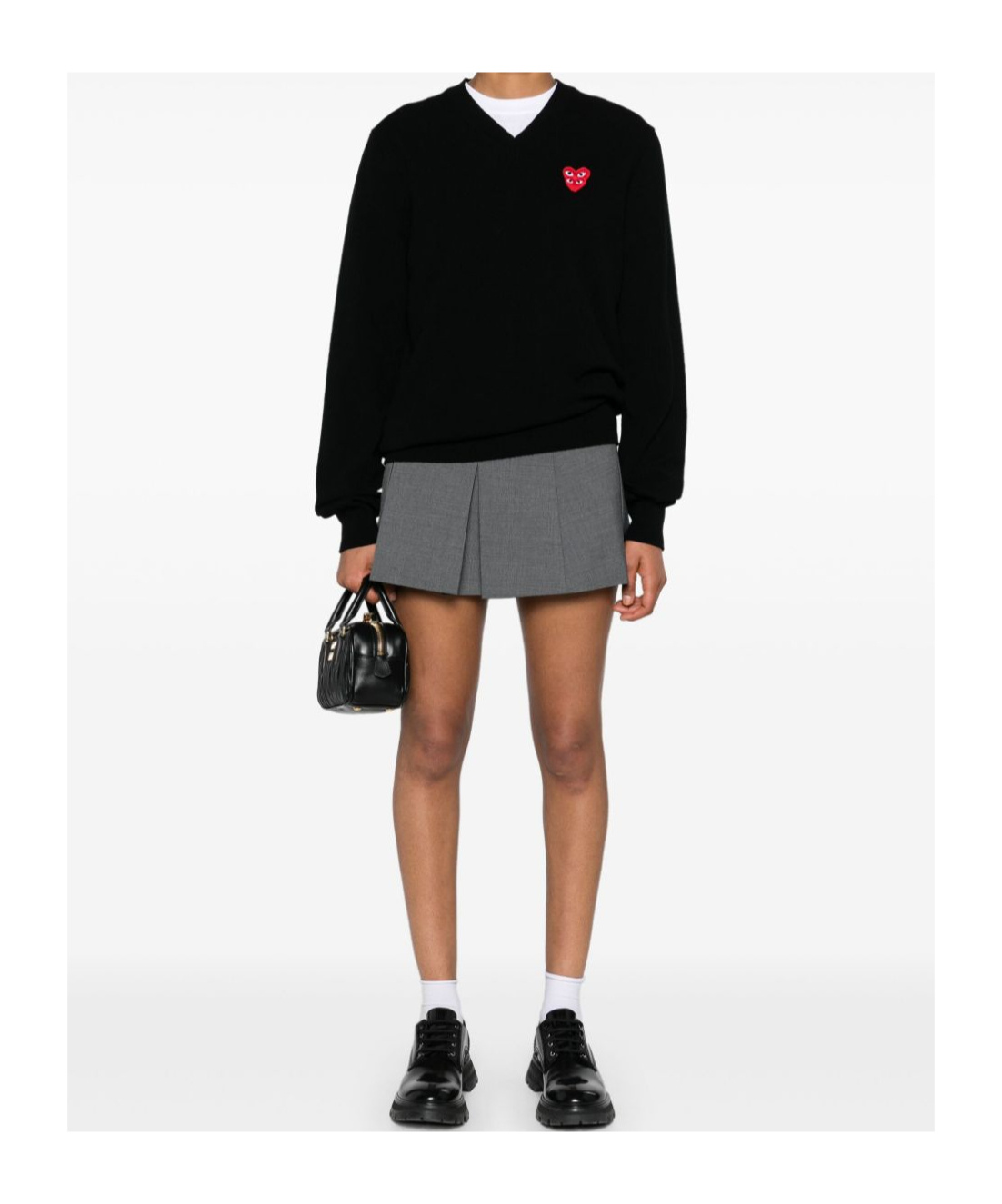 Comme Des Garçons Play Overlapping Heart Long Sleeve T-shirt In Black