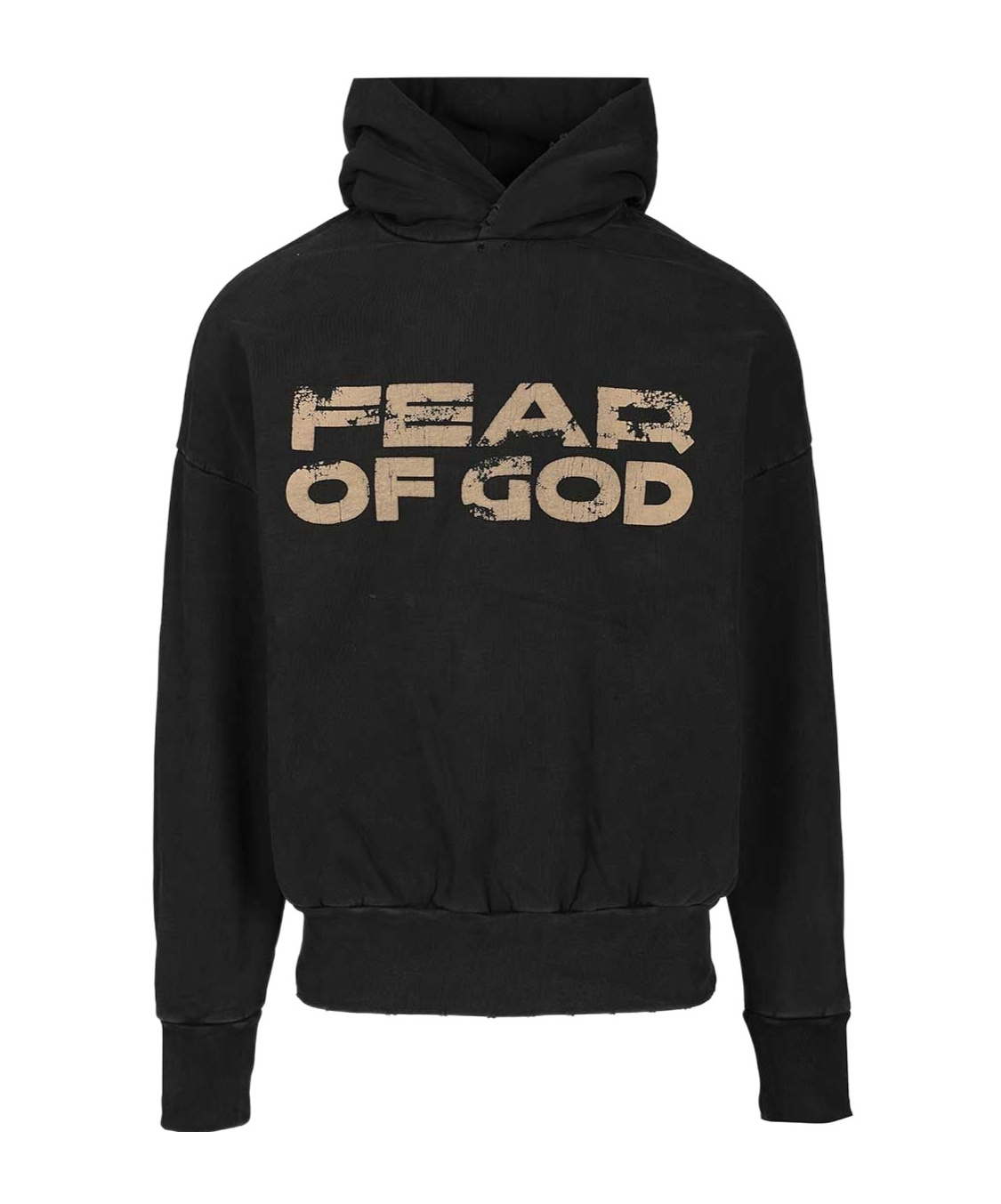 Fear Of God Logo-print Cotton-jersey Hoodie In Black