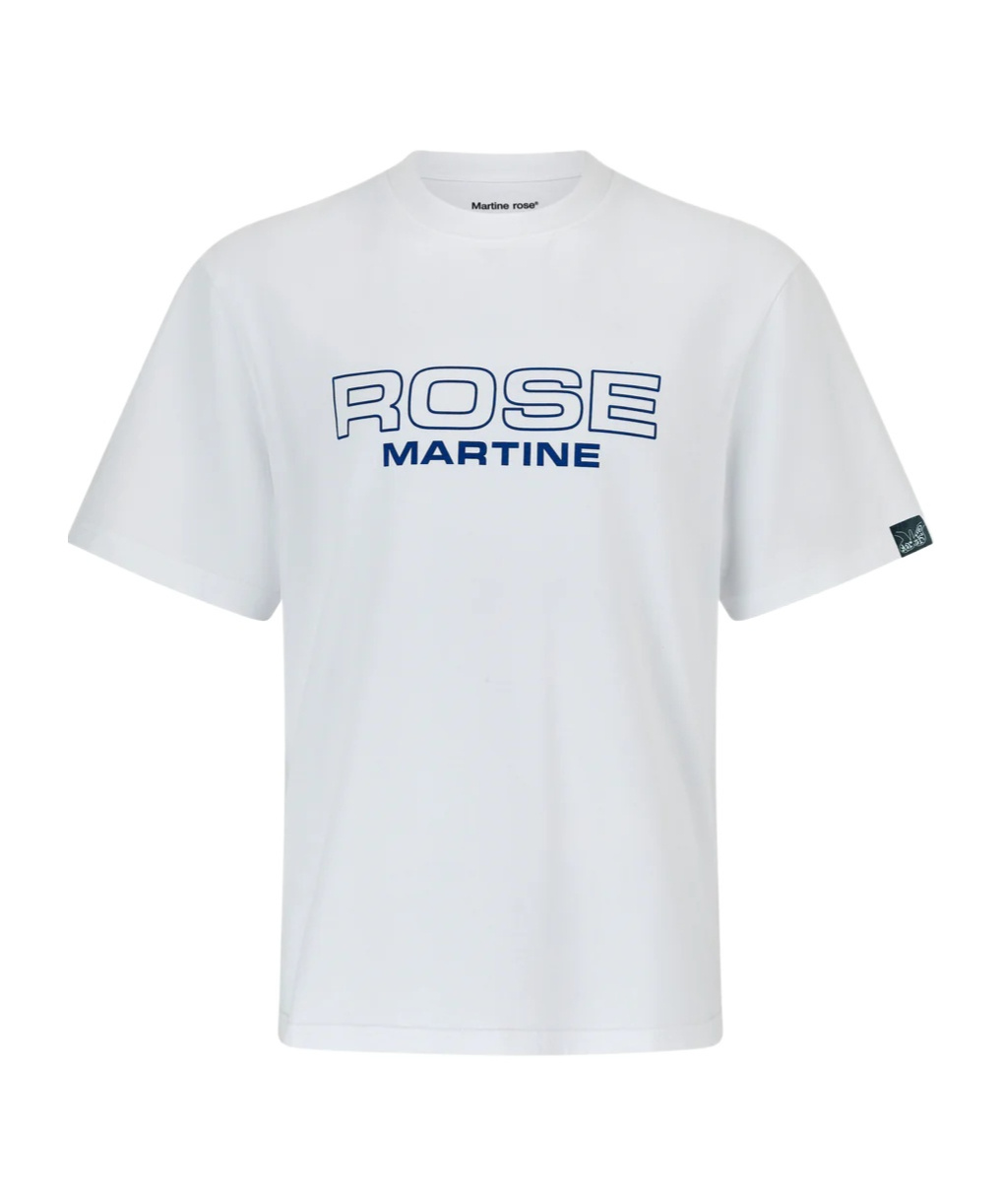 Martine Rose Regular Fit Crew Neck Short Sleeve Top In White
