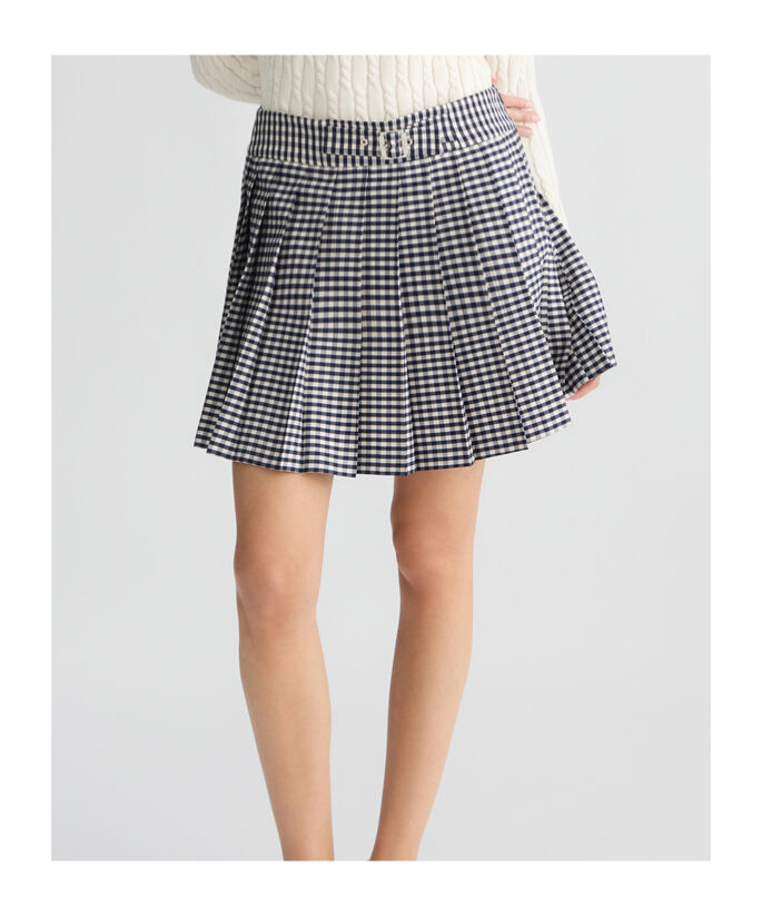 Liu •jo Liu Jo Check Pattern Pleated Miniskirt With Belt Loops In Gray