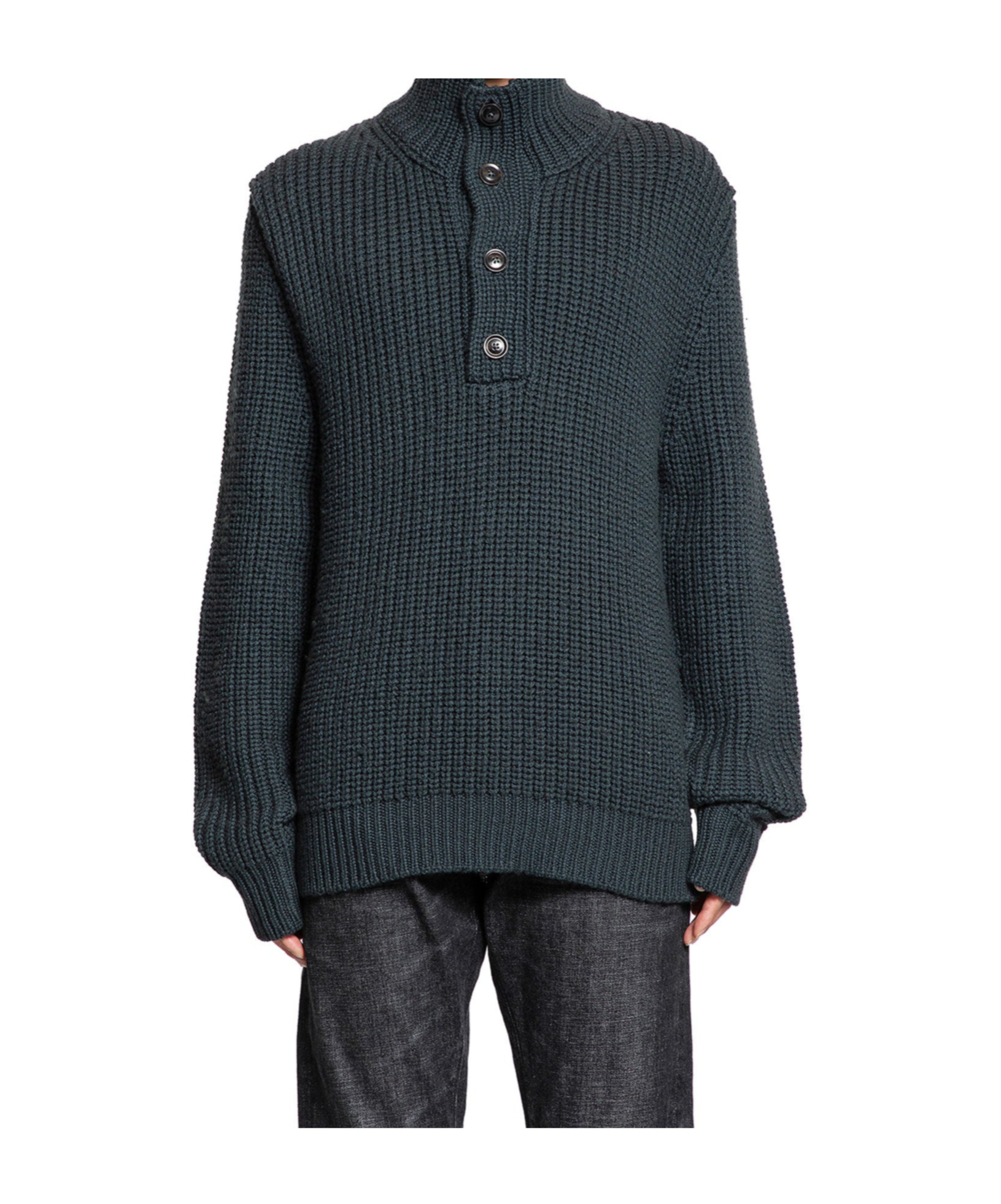 Tom Ford Maglione A Mezza Abbottonatura In Lana Cashmere In Gray