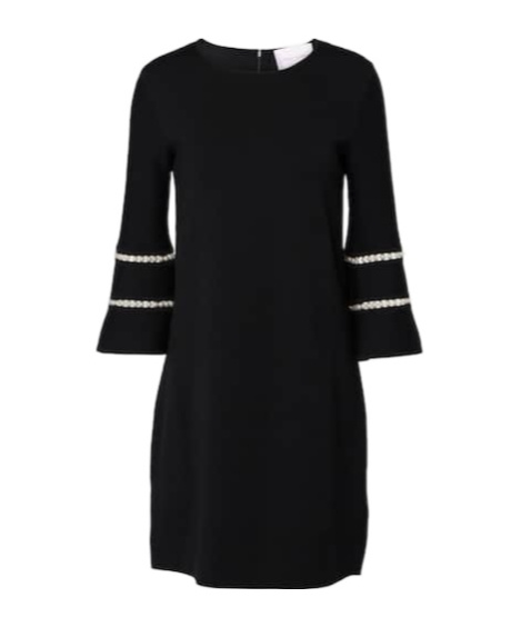 Carolina Herrera Embellished Wool-blend Minidress In Black