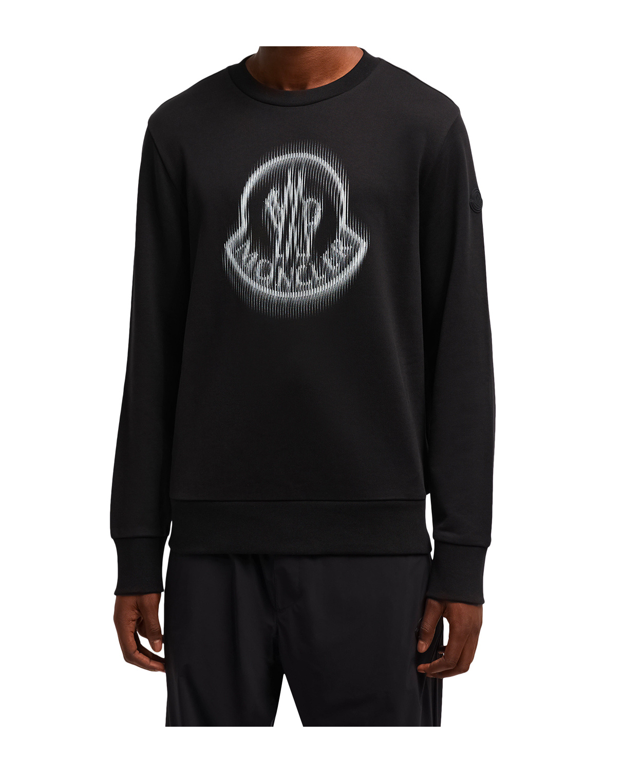 Moncler Blurred Logo Sweatshirt In Black