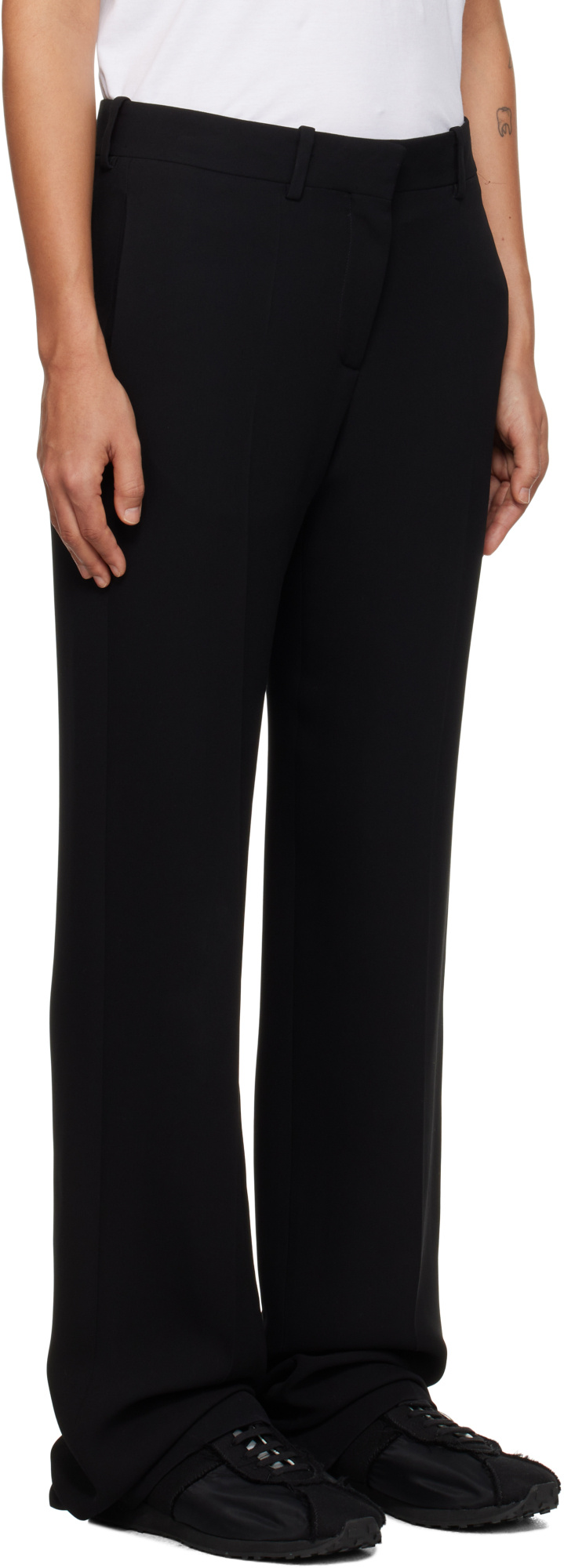 The Row Black Elia Trousers In Black