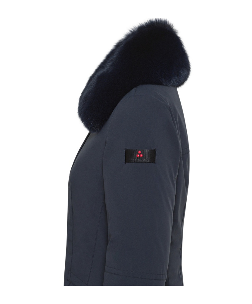 Peuterey Slim Jacket With Fur In Blue