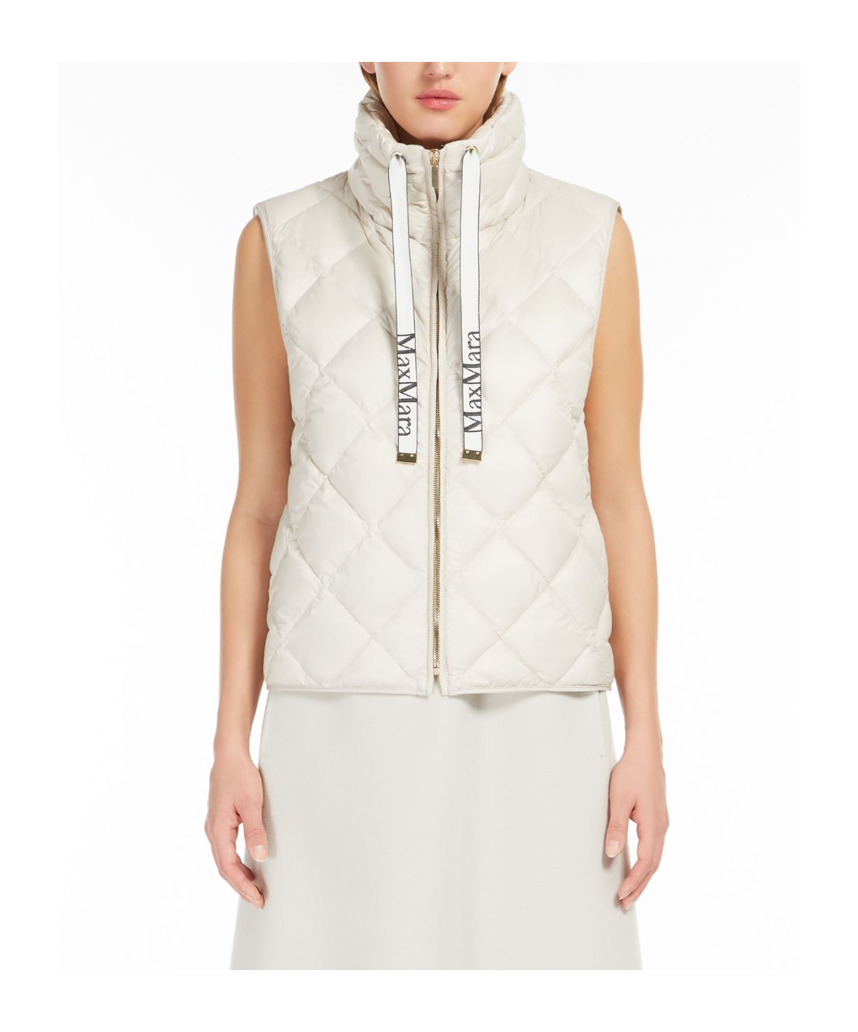 Max Mara Sleeveless Down Jacket In White