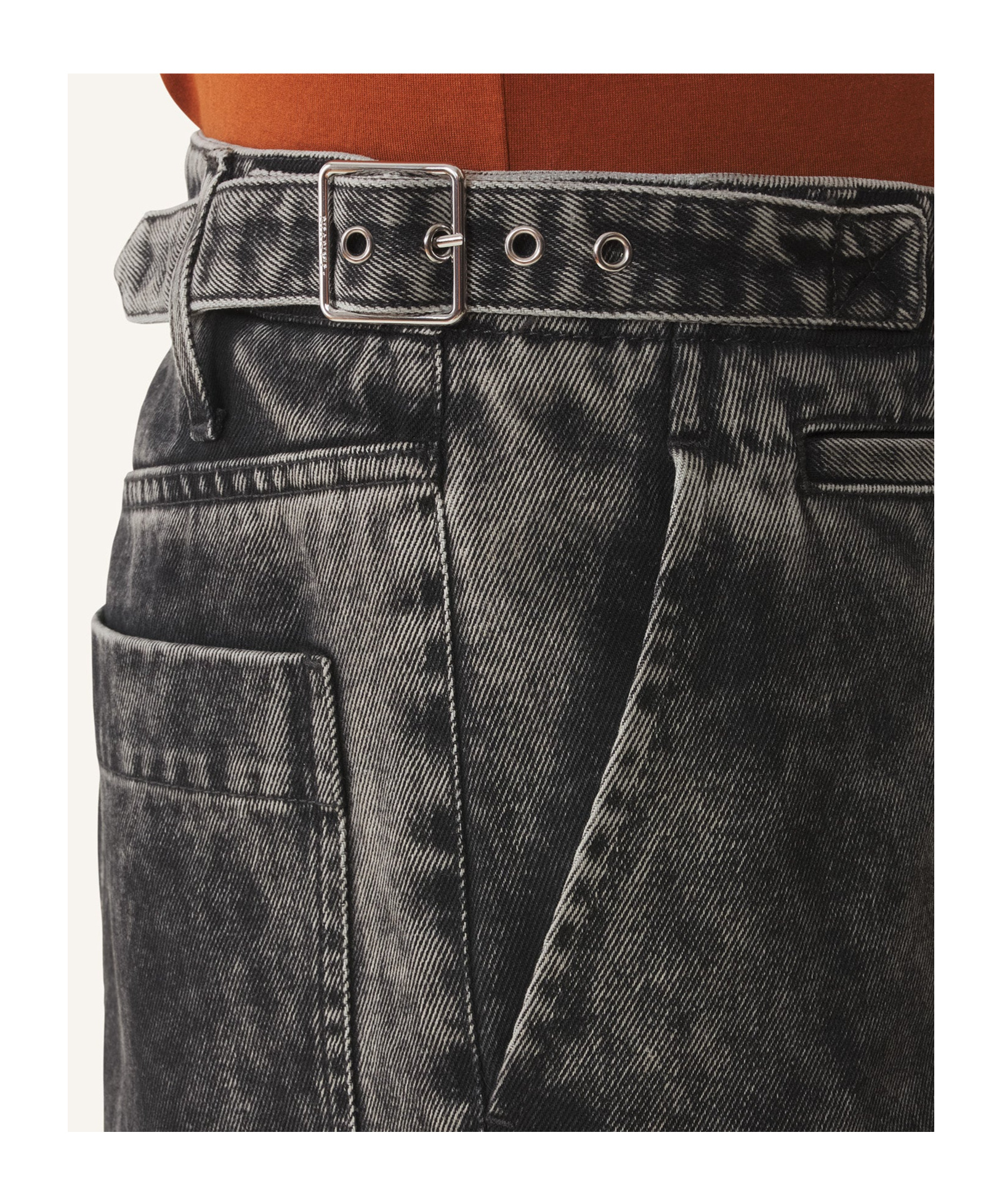 Lanvin Loose Fit Washed Denim Pants In Black