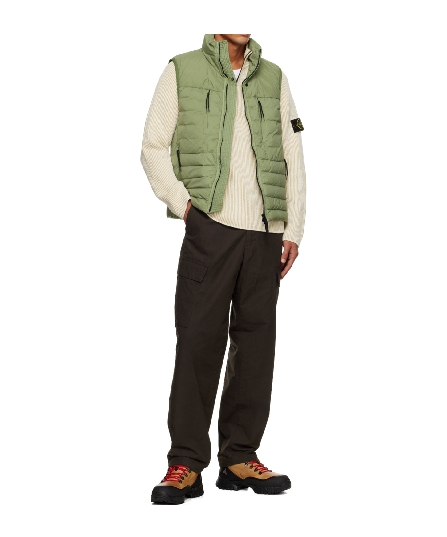 Stone Island Green G100004 Seamless Tunnel Nylon Down-tc Vest In Green