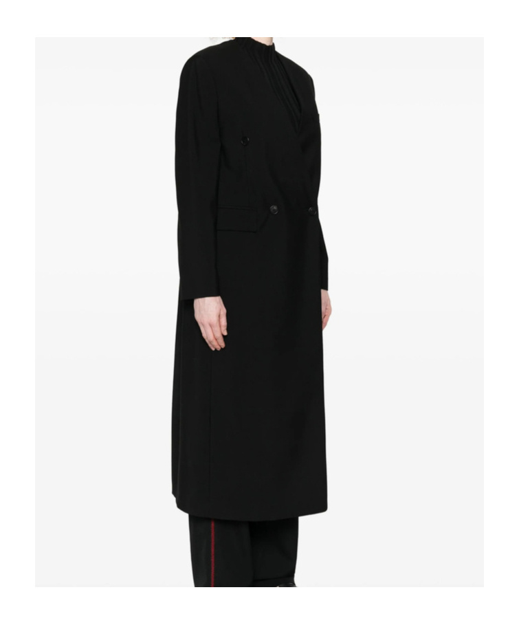 The Row Double-breasted Coat In Black