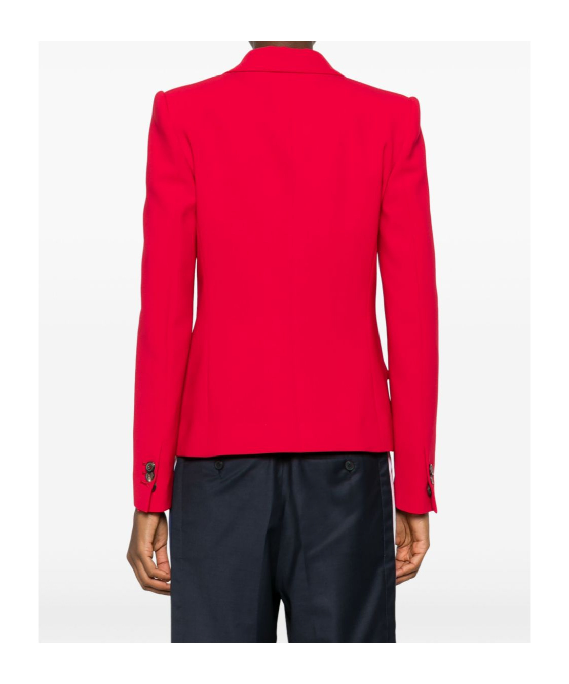 Dsquared2 Logo-plaque Single-breasted Blazer In Red