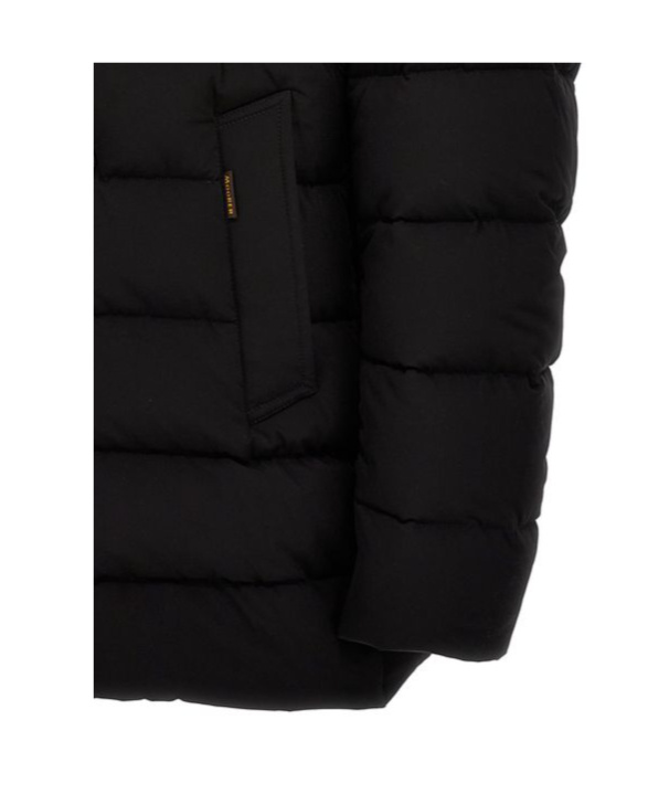 Moorer Double-breasted Hooded Quilted Down Jacket In Black