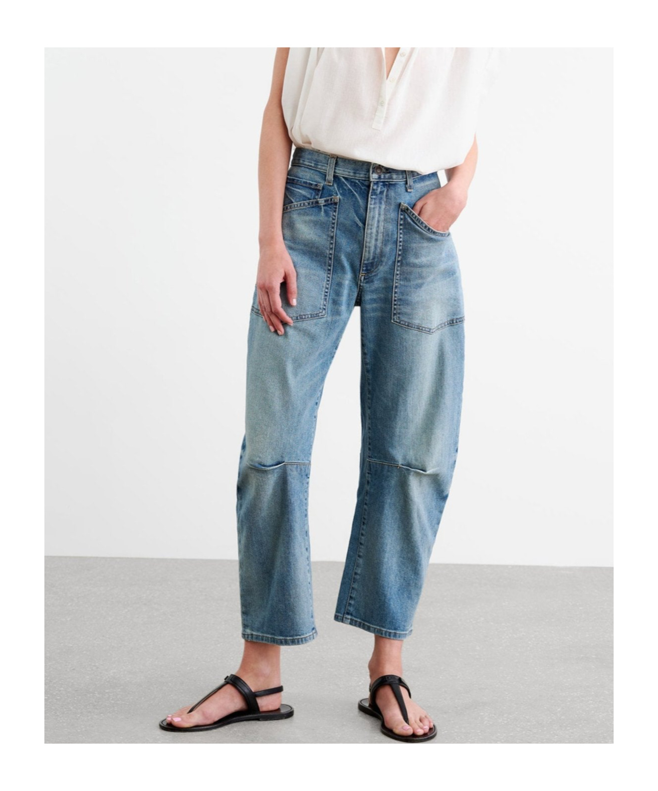 Nili Lotan Belt-loop Jeans In Blue