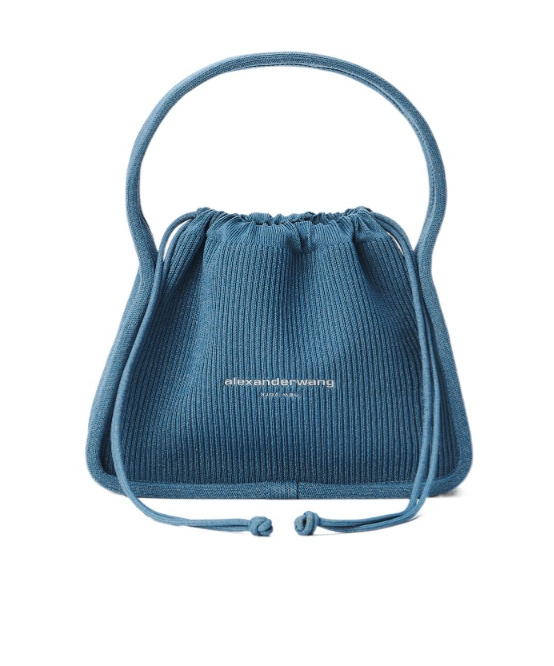 Alexander Wang Ryan Small Reflective Mesh Bag In Blue