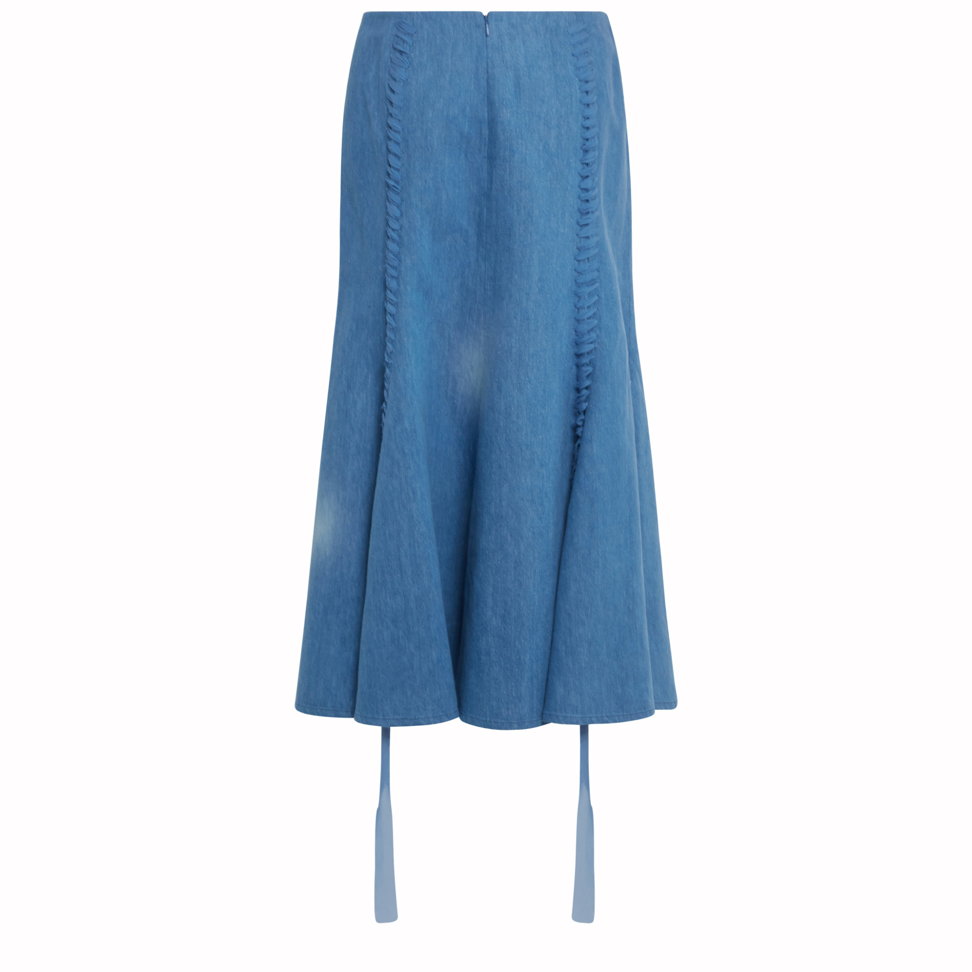 Gabriela Hearst Dion Cotton And Linen Midi Skirt In Blue
