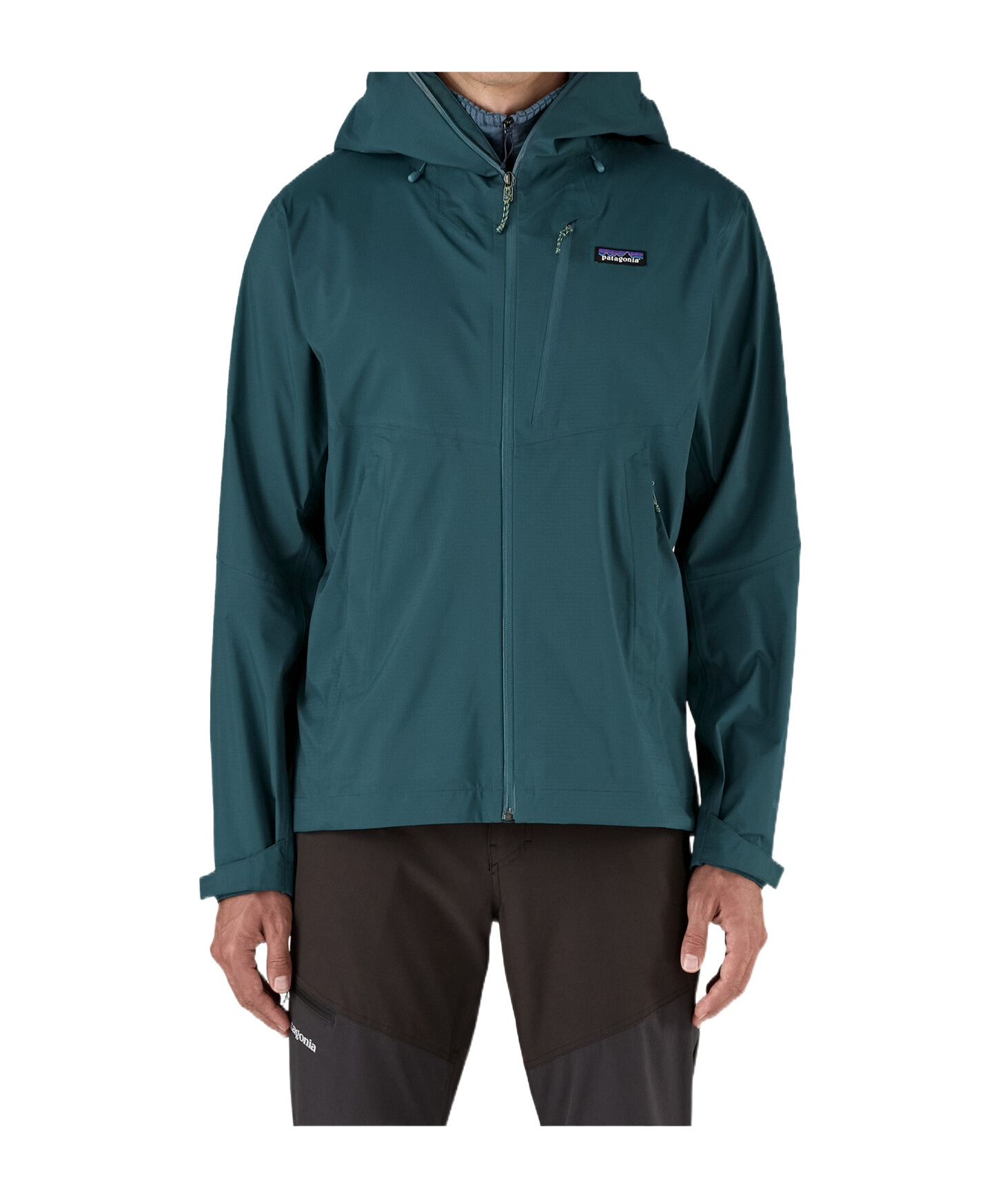 Patagonia Adjustable Hood Nylon Jacket In Tidal Blue