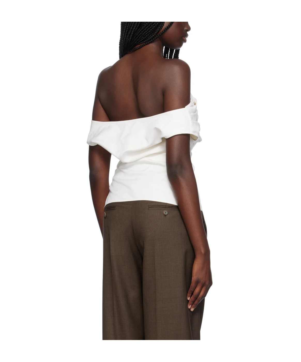 Magda Butrym Strapless Design Blouse In Brown