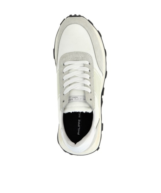 Philippe Model Low-top Rubber Sole Sneakers With Suede Overlays In White
