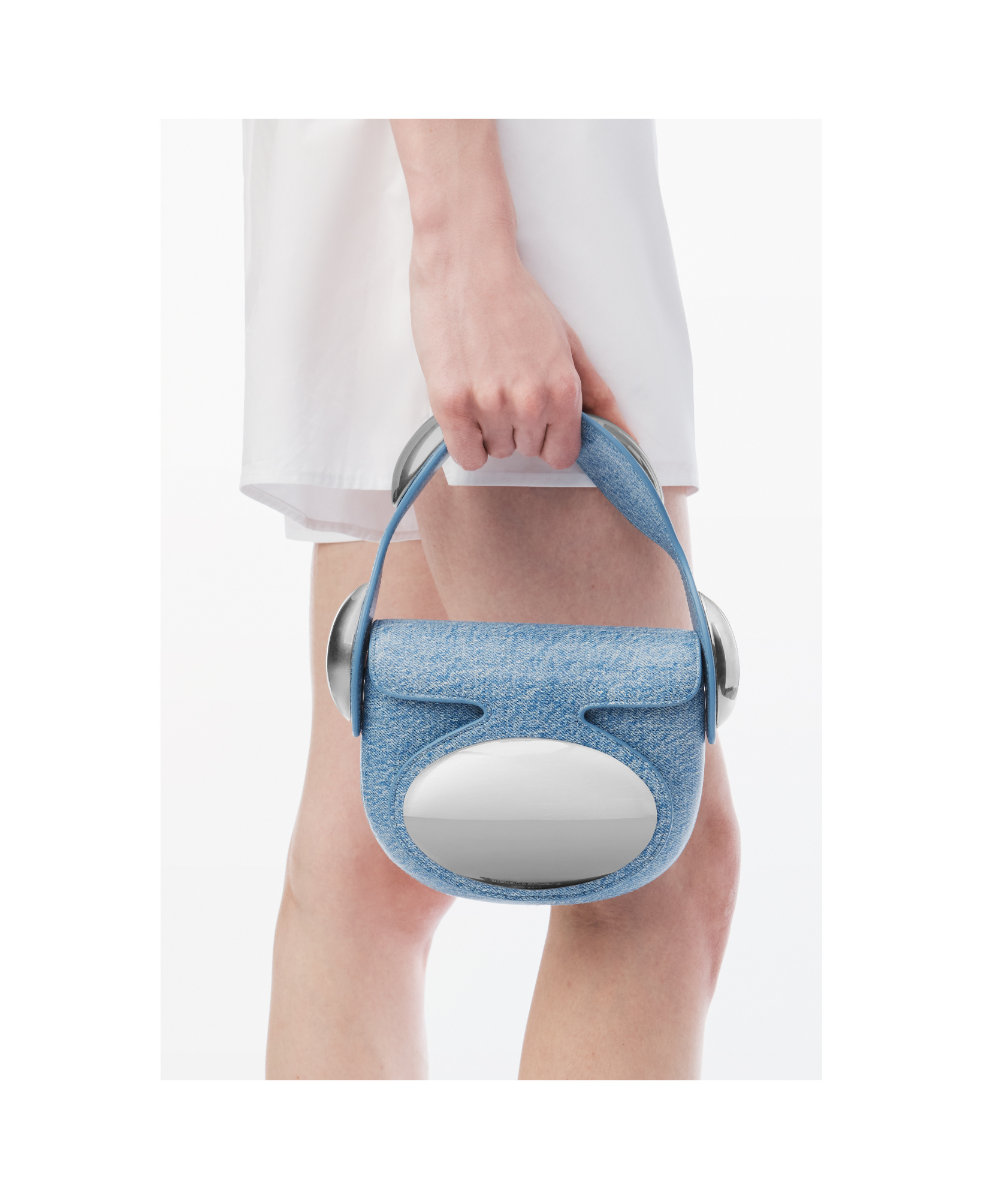 Alexander Wang Dome Leather Mini Bag In Blue