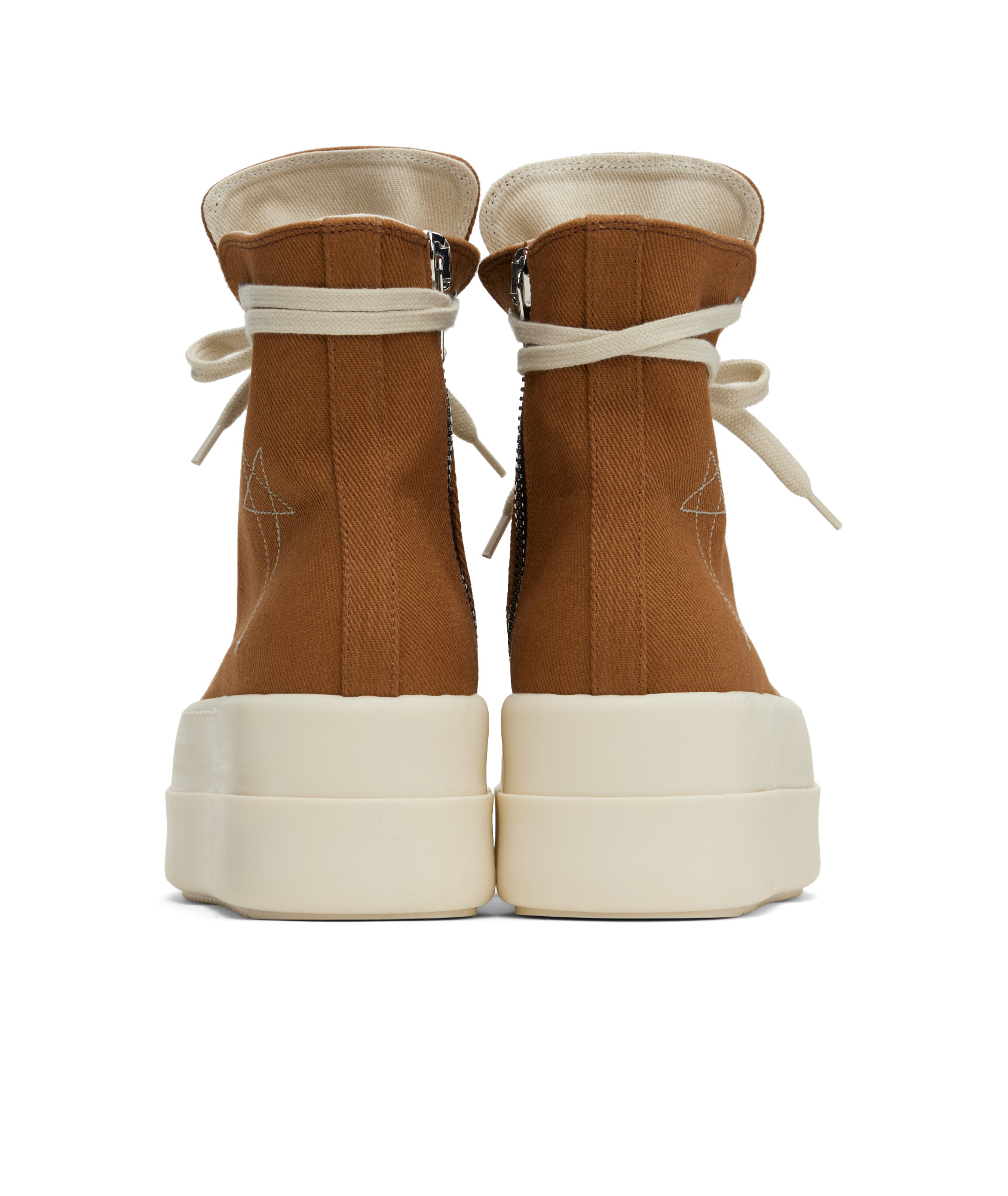 Rick Owens Drkshdw Double Bumper High Top Casual Shoes In Nude