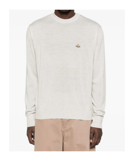 Vivienne Westwood Orb-embellished Crew-neck Sweater In White