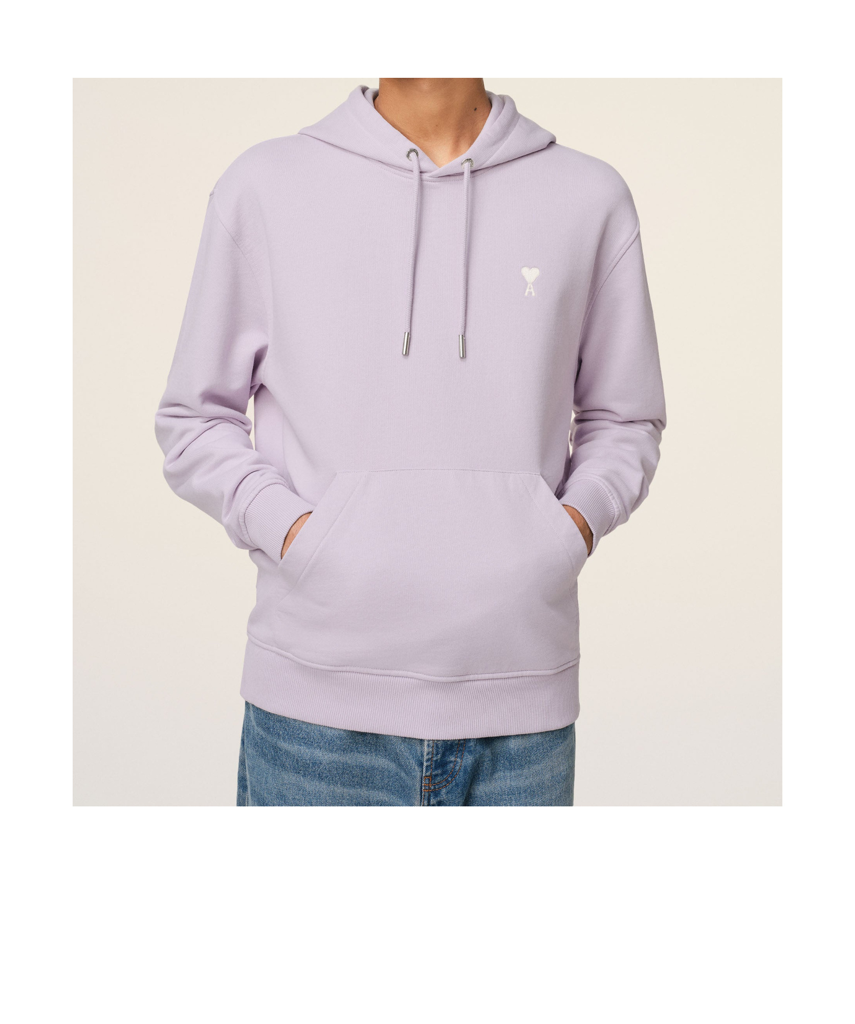 Shop Ami Alexandre Mattiussi Ami Paris Ami De Coeur Logo-embroidered Drawstring Hoodie In White