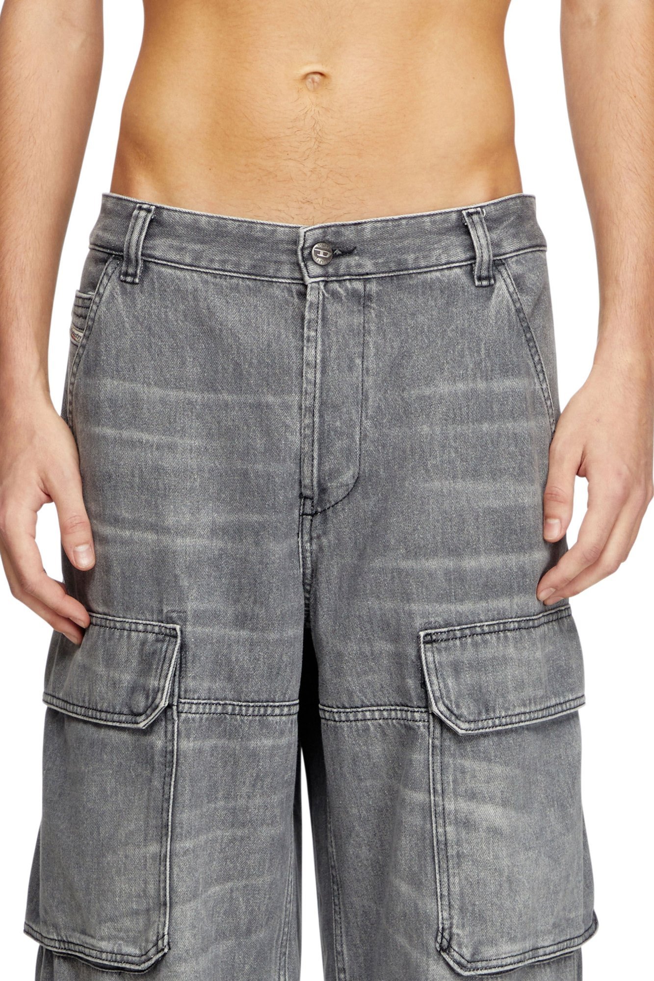 Diesel Gray Relaxed D-touch Odcbe Jeans In Gray