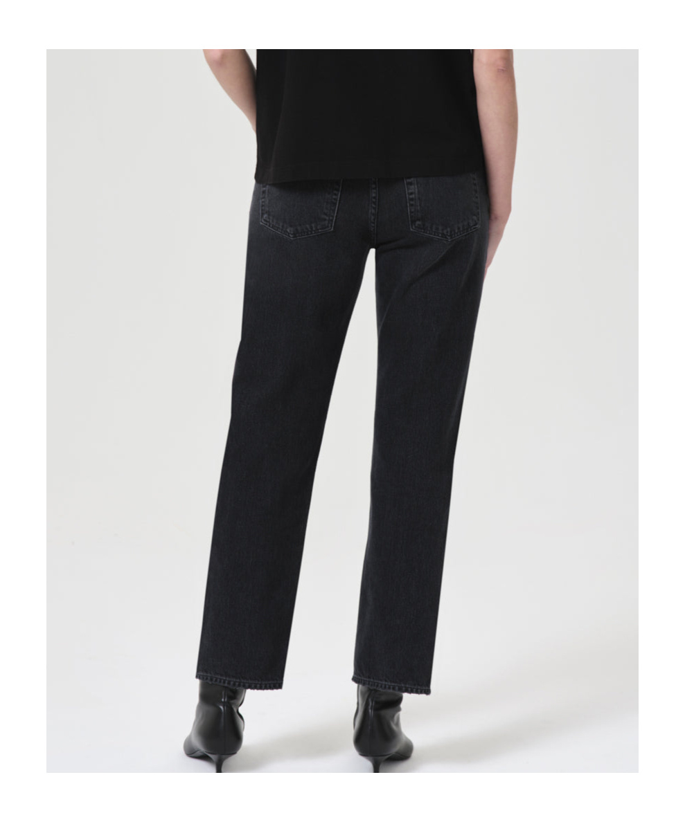Agolde Nico Stretch High Rise Slim Fit Jeans In Black