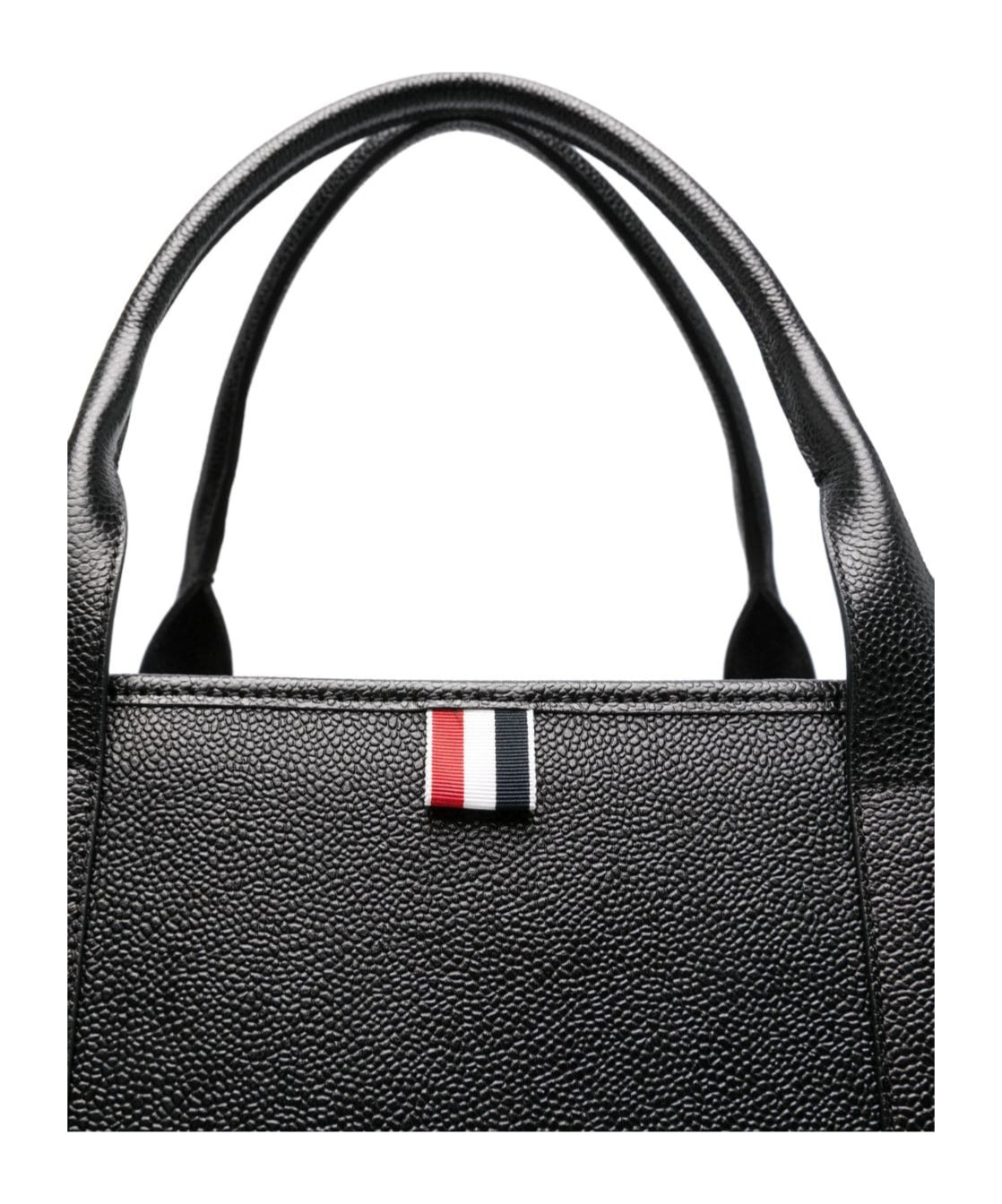 Thom Browne 4-bar Leather Tote Bag In Black